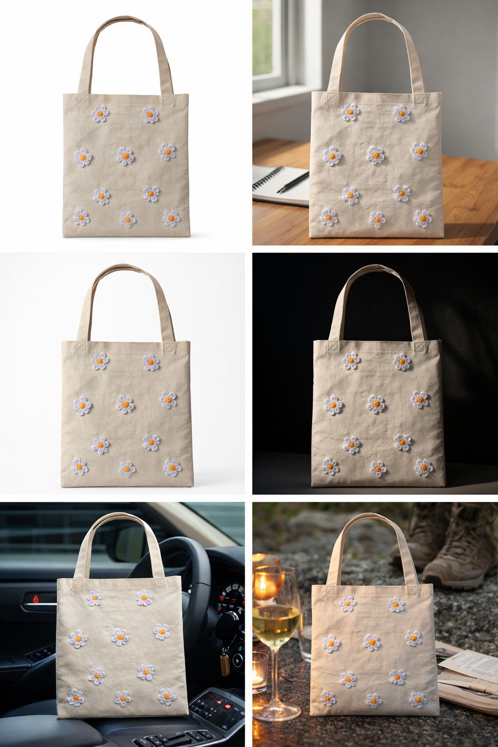 Tote Bags Flower design | Aesthetic Cottagecore Canvas Shopper