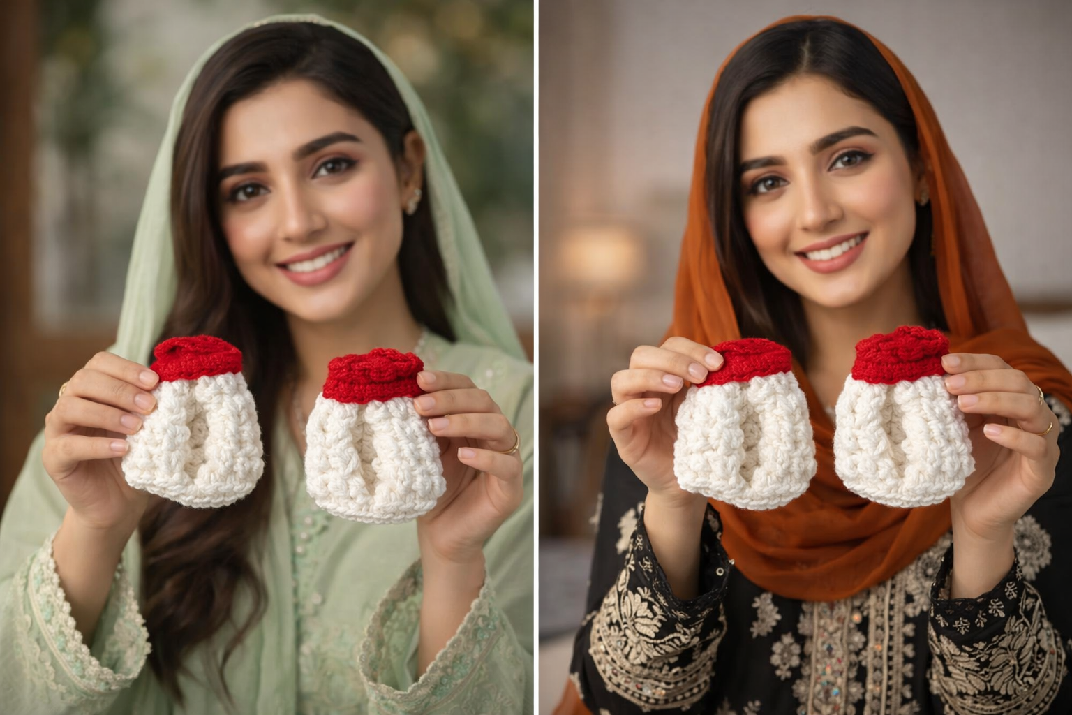 Elegant Handmade Crochet Ghajray , Floral Wrist Accessories for Mehndi & Bridal Wear